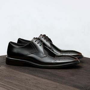 Chaussures derby en brocart de couleur luxueuse pour hommes, en cuir synthétique, trois pièces connectées, chaussures d'affaires - Product Image 5