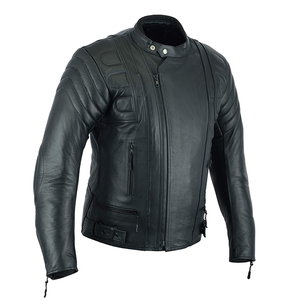 Blouson aviateur moto d'hiver décontracté pour hommes tailles personnalisables fermeture éclair en fausse peau de mouton sans col style motard hiver - Product Image 2