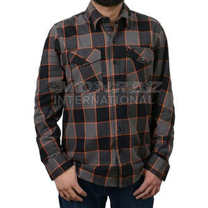 Chemise classique en flanelle à carreaux 100% coton pour hommes, manches longues, tissu doux et respirant pour vêtements de travail décontractés, commandes en gros disponibles - Product Image 5