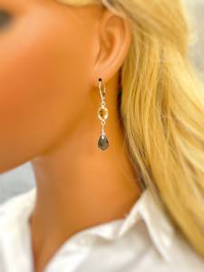 Topaze gemme nouvelle dernière boucle d'oreille en argent sterling 925 pour un look élégant pour les fêtes et les mariages à un prix abordable - Product Image 3