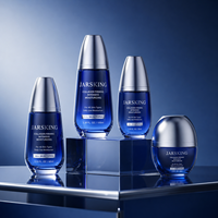 Ensemble de soins de la peau en verre ambré dégradé à fond épais, flacon de sérum anti-UV sous vide, pot cosmétique elliptique de luxe, approvisionnement en gros direct usine