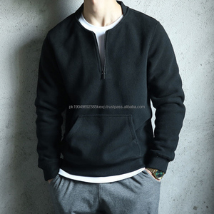 Custom Logo Sweatshirt Men's Crew Neck Velvet Thickened Fleece New Trendy Long Sleeve 14 Quarter <b>Zip</b> Pullover <b>Shirt</b> - Product Image 4