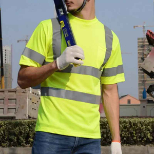 Customized High Visibility 100% Polyester Reflective Safety <b>t</b> <b>Shirt</b> for Men Short Sleeves Work <b>Shirt</b> Custom Security <b>Shirt</b> - Product Image 5