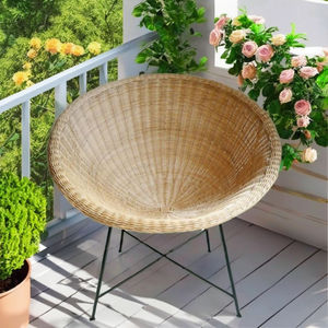 Belle chaise intérieure/extérieure en rotin pour salle à manger Mobilier confortable et durable pour salon Ensembles de jardin de ferme minimaliste - Product Image 4