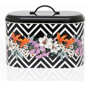 178 x 338 x 200 mm Floral Design Metal Bread <b>Box</b> with Handle 9.8L Food Storage & <b>Container</b> - Product Image 2