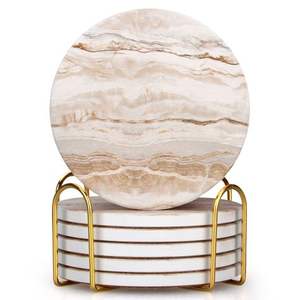 Posavasos de mármol de diseño antiguo con artesanía exquisita ideal para complementar temas de decoración del hogar clásicos o Retro - Product Image 4