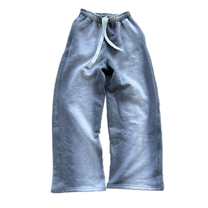 Pantalones de chándal personalizados de alta calidad para hombre 450 Gsm Heavyweight Vintage Stone Acid Wash pantalones de chándal holgados de pierna recta de gran tamaño - Product Image 1