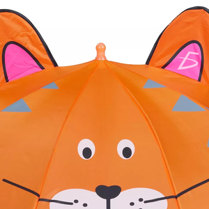 Ombrello per Bambini Kawaii con Figura di Tigre Retrattile, 8 Stecche, Pieghevole in Tre Parti, Telaio in Poliestere, Design Stile Cartone Animato - Product Image 5