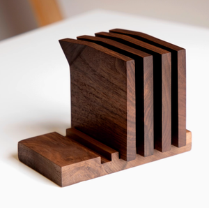 Ensemble de dessous-de-verre en bois artisanal de qualité supérieure offrant une finition naturelle durable, idéal pour une protection durable de la table - Product Image 6