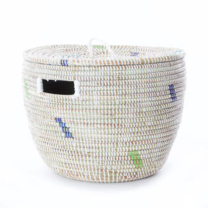 Contenedores de almacenamiento de fibra de caña marina para el hogar, venta al por mayor, con asa recortada - Product Image 5