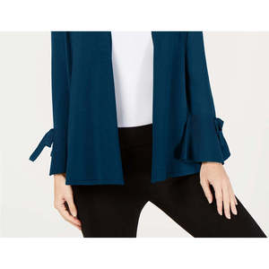 Cardigan da Donna Alfani Verde Scuro con Maniche Annodate, Taglie Petite e Medium, Casual con Stampa e Ricami per Autunno e Inverno - Product Image 3