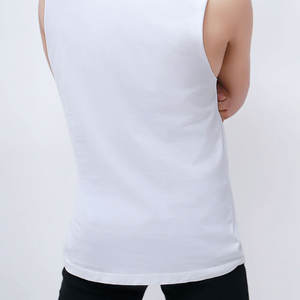 เสื้อกล้ามออกกำลังกายสำหรับผู้ชายเสื้อคอกลมผ้าคอตตอนสำหรับออกกำลังกายแห้งเร็วเสื้อผ้าออกกำลังกายแห้งเร็วสไตล์สตรีทสไตล์100% ใหม่ - Product Image 5