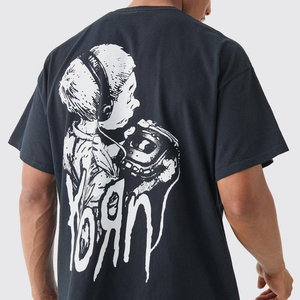 Chất Lượng Tốt Nhất Người Đàn Ông T-Shirts Với Tùy Chỉnh Màu Đen Quá Khổ Korn Ban Nhạc Giấy Phép T-Shirts Biểu Tượng Chuyên Nghiệp In Cho Nam Giới Của T-Shirt - Product Image 5