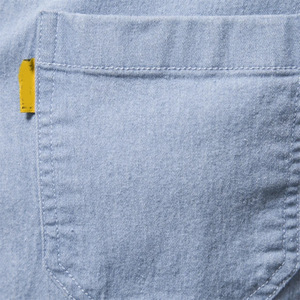 Camisa Vaquera Personalizada de Estilo Urbano para Hombre, Manga Larga, con Botones, Corte Ajustado Informal, Lavado Vintage, Estilo Vaquero, Spandex/Algodón Transpirable - Product Image 3