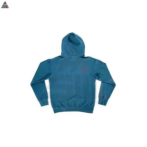 Özel 420 Gsm erkek sıkıntılı boy asit yıkanmış Hoodie Vintage katı desen kazak örme dokuma hiçbir dize Hoodie - Product Image 2
