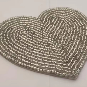 36" Glass Beaded Dining <b>Table</b> <b>Coaster</b> High Quality Hand Beaded Work With Custom Floral Design Low Price <b>Coaster</b> for Christmas - Product Image 1