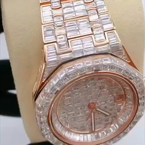 Reloj de diamante cultivado en laboratorio DEF de alta calidad, reloj de diamante incoloro estilo Hip Hop con diamantes - Product Image 4