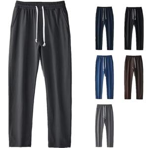 Haute qualité 100% coton hommes pantalons droits respirant sport pantalons décontractés personnalisable basique pantalons de survêtement - Product Image 1