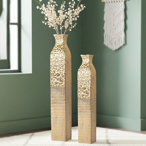Vase à fleurs en métal haut de gamme doré décoratif pour la décoration intérieure haut de gamme, l'affichage d'événements et les cadeaux, en provenance d'Inde - Product Image 5