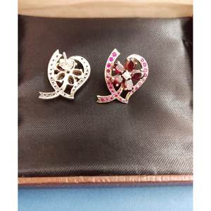 925ต่างหูโกเมนเงินสเตอร์ลิงต่างหูพลอยรูปทรงหยดน้ำของขวัญสำหรับผู้หญิงและผู้หญิงโมเดล E0254-GS - Product Image 2