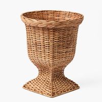 Vas Lantai Rotan Anyaman Modern Bentuk Kotak, Guci Tinggi Anyaman Tangan Bambu, Desain Bohemian, Kapasitas Besar, Dekorasi India