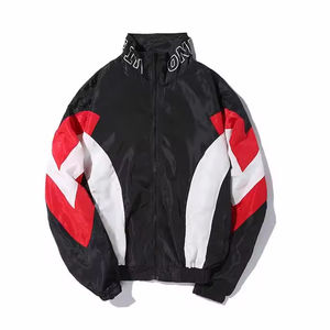 Vestes coupe-vent réversibles imperméables à col montant en toile pour hommes, style tendance, vente en gros, faible MOQ - Product Image 1