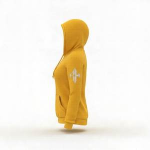 Sudadera con Capucha Informal de Invierno para Mujer, de Primera Calidad, Amarilla, Regular, 100% Algodón, Felpa, 300g, Secado Rápido, Transpirable - Product Image 2