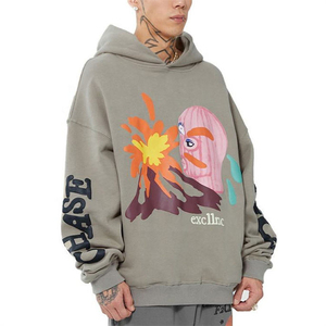 Calidad Premium 3D Puff impresión peso pesado 100% algodón pulóver sudaderas con capucha de hombre de gran tamaño al por mayor con personalización - Product Image 1