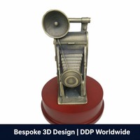 Trophée Personnalisé Appareil Photo Vintage : Récompense de Luxe Plaqué Or pour l'Industrie de la Photographie et du Cinéma, pour les Professionnels Créatifs 2026