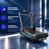 Tapis roulant incurvé manuel certifié CE BN, avec plateau antidérapant à lattes, absorption des chocs, équipement de fitness cardio HIIT, tapis roulant incurvé