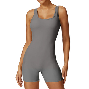 Haute qualité personnalisé femmes entraînement une pièce Yoga Shorts ensemble femme Gym confortable sport Fitness entraînement entraînement costume - Product Image 3