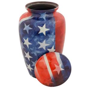 Urna de cremación de aluminio de diseño americano, urna de cenizas funerarias con esmalte impreso, urna de cremación hecha a mano de diseño moderno - Product Image 1