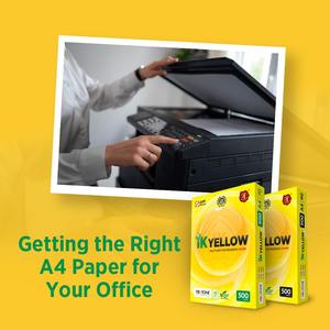 Calidad Superior 80gsm A4 IK Papel de copia amarillo 100% Pulpa de madera natural Suministro de fábrica para necesidades de impresión a granel - Product Image 3