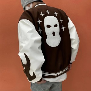 High Quality Custom Street Wear Canvas Front Logo Patch Windproof <b>Vintage</b> Baseball Letterman <b>Varsity</b> <b>Jacket</b> for Men - Product Image 6