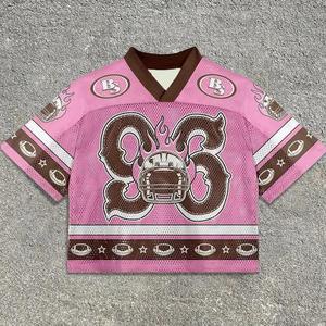 Logotipo personalizado 100% algodón Boxy Cut béisbol Jersey camisas deporte equipo entrenamiento malla Jersey camiseta para hombres tela peso 260 gramos - Product Image 1