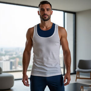Camiseta sin mangas para gimnasio, ropa deportiva, sin mangas, cuello cuadrado, camiseta de verano, chaleco de culturismo, Top para hombre - Product Image 4