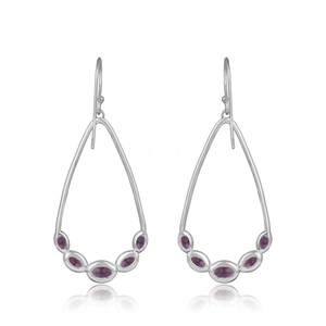 Bezel <b>Set</b> Amethyst Gemstone Earrings Wholesale Indian Handmade <b>Gold</b> Plated 925 Silver Chandelier Earrings <b>Jewelry</b> - Product Image 2