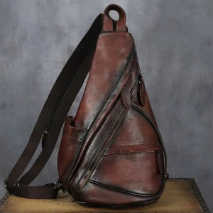 Chest <b>Bags</b> Leather Casual Crossbody Chest <b>Shoulder</b> <b>Bag</b> Outdoor Travel Sling <b>Bags</b> for <b>Men</b> LCB-0158 - Product Image 1