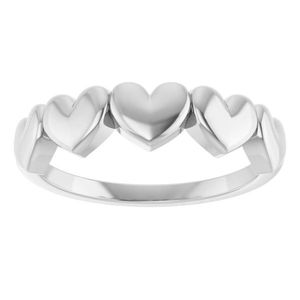 Stuller 14KW Fashionable Gold Plated Alloy <b>Ring</b> 57738:103P 14KW Trendy HipHop Style Inlay Heart-Shaped Number Nugget for Boys - Product Image 3