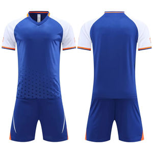<b>Men</b> Training Suit Custom Design Heat-Transfer Printed 100% Polyester Anti-Bacterial Quick Dry V-neck Football <b>Shirt</b> Soccer - Product Image 2
