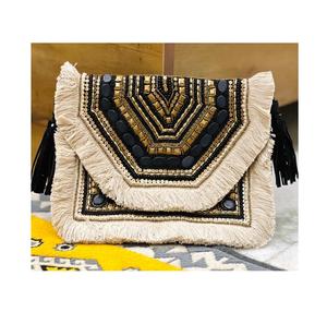 Indian Boho Designer Handmade Women's Canvas Messenger Bag Fashionable Shoulder <b>Clutch</b> for Evening Shopping Parties Wholesale - Product Image 6