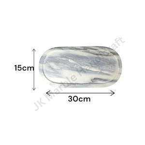 Plateau de service ovale en marbre de haute qualité Ajout élégant à toute table pour apéritifs Fromage et charcuterie - Product Image 4