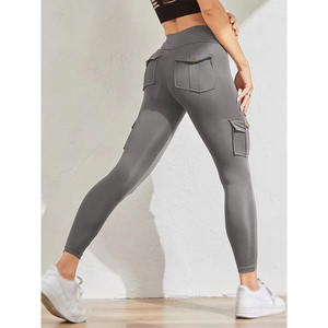 Ropa de entrenamiento personalizada para mujer, mallas de Yoga de cintura alta con bolsillo, mallas de realce hechas por Hanger Impex - Product Image 4