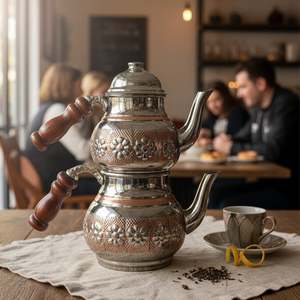 Petite théière classique en cuivre de 1,5 L avec couvercle, pot à eau en verre pour restaurant, hôtel et usage domestique, pour servir le thé et les boissons - Product Image 4