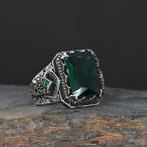 Bague pour homme en argent sterling 925 de haute qualité, style ottoman, pierre naturelle de Turquie, bijoux originaux, tendance de Azuris - Product Image 3