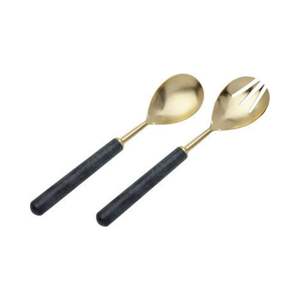 Ensemble de serveurs à salade de luxe en acier inoxydable, finition miroir, ustensiles de table - Product Image 6