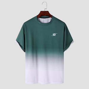 T-shirt léger de haute qualité pour hommes O-Neck Quick Dry Knitted Fabric Casual Adult Shirt in Plain Solid Color Print - Product Image 1