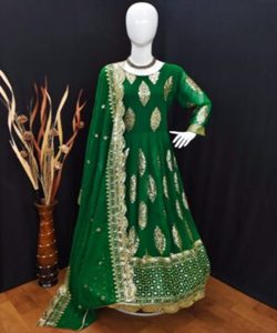 À la mode georgette impression à la main diamant broderie robe de travail replié avec dupatta meilleur prix textile vêtement pour femmes - Product Image 1