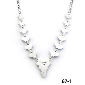 Collier artisanal en argent sterling du sud-ouest, motif Émeraude et motifs floraux, cadeau - Product Image 4