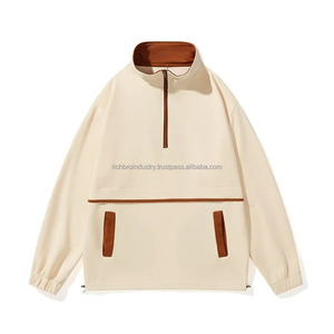 Fall 2025 New Half Zip Hoodie Long Sleeve Unisex Base Shirt Yarn Dyed Garment Dyed 100% Cotton Fashionable Trendy All-Match - Product Image 1